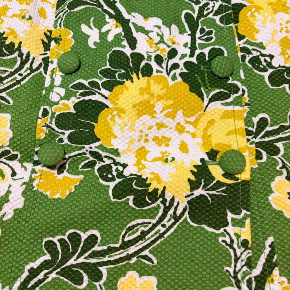 Talbots Floral Pencil Skirt Womens 12P Green Yellow Mod Pencil Core Fun Feminine - Picture 3 of 10